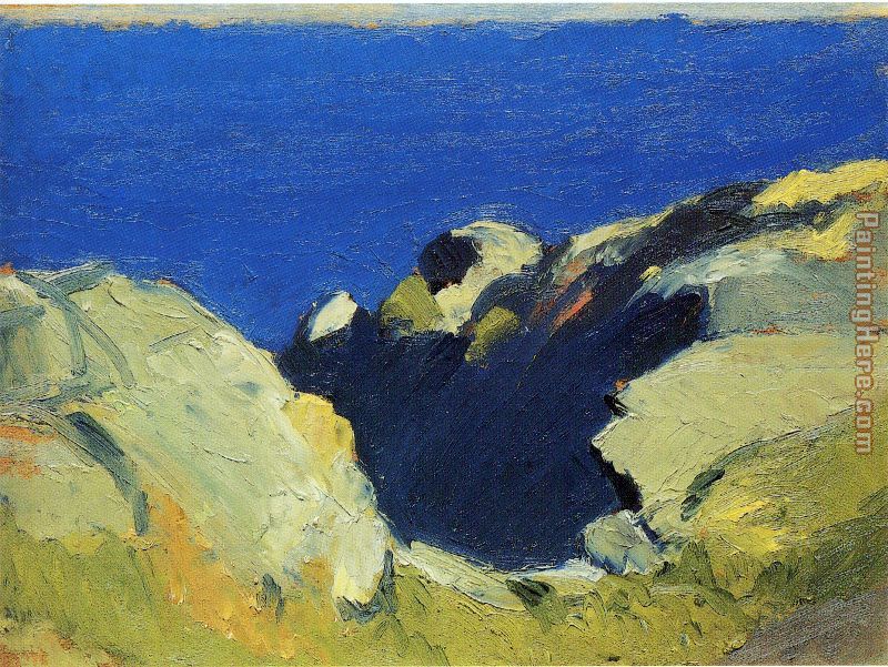 Rocks and Sea painting - Edward Hopper Rocks and Sea art painting